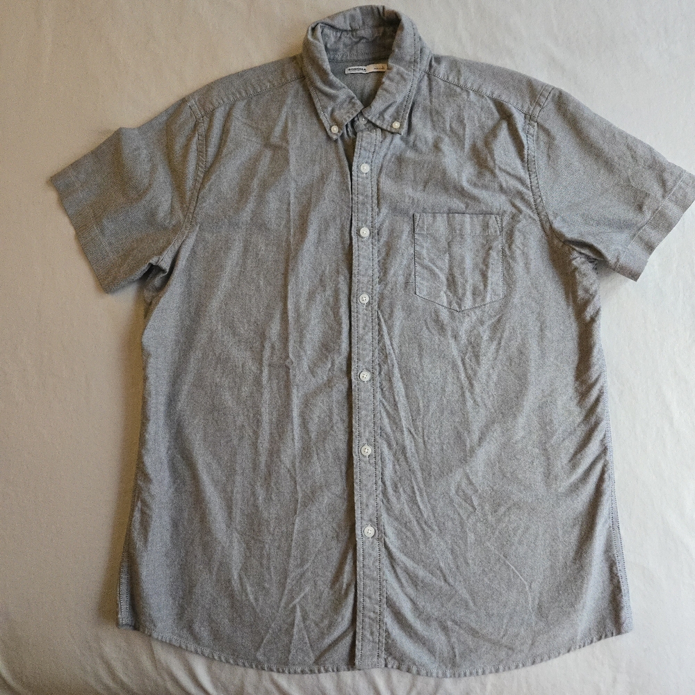 Sonoma Casual Light Gray Cotton Button-Down Shirt